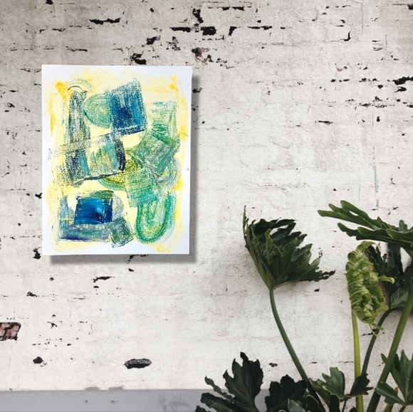 Original Monotype Oil Print "Gillian" on 11x14 Fine Art Paper - Picture 2 of 4